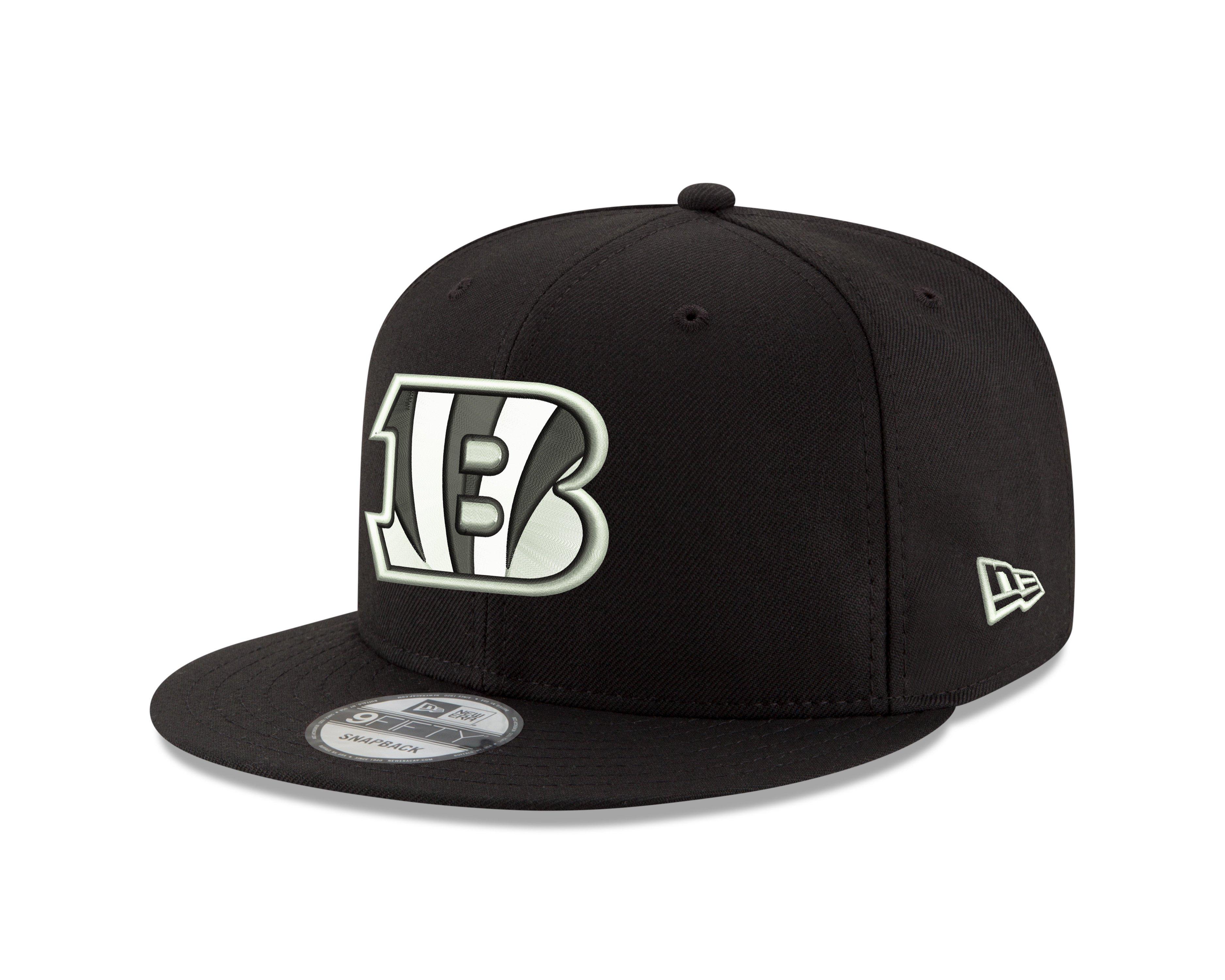 New Era Cincinnati Bengals 9FIFTY Snapback Hat - Black/White - BLACK/WHITE